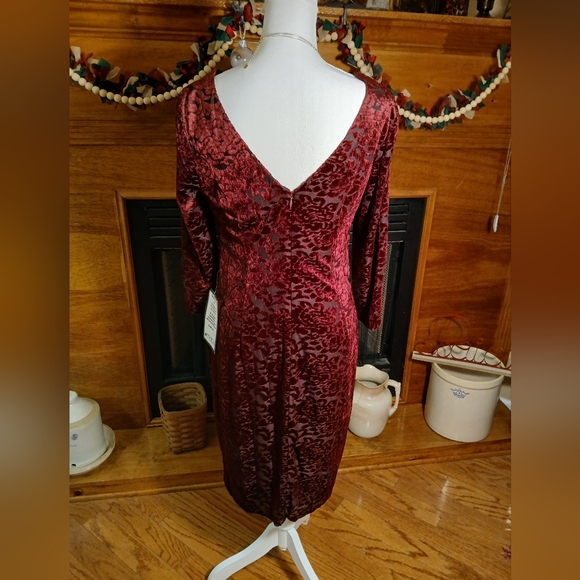 SLNY Floral Lace/Burnout Velvet Dress - Picture 3 of 6